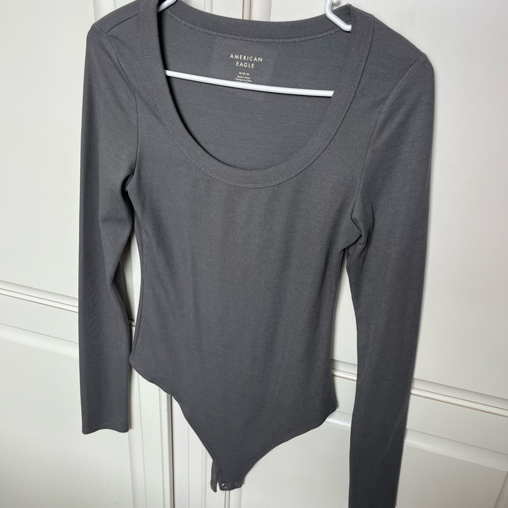 American Eagle Outfitters Charcoal Bodysuit
